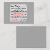 Carte De Correspondance Journal d'une Spoonie (Devant / Derrière)