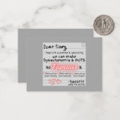 Carte De Correspondance Journal d'une Spoonie (Devant/Arrière en situation)