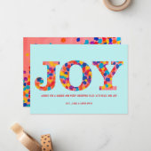 Carte De Correspondance Joy Christmas Card - Confetti (Devant/Arrière en situation)