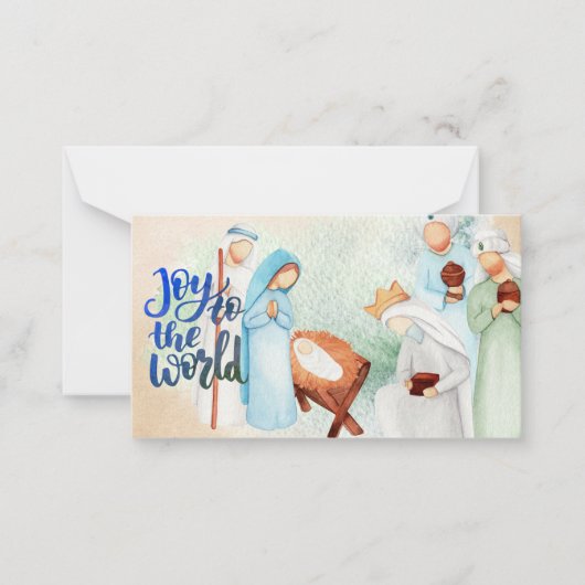 Carte De Correspondance Joy To The World Nativité Note Card (Devant)