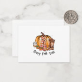 Carte De Correspondance Joyeuse Automne à Tous Chaussures Citrouille (Devant/Arrière en situation)