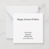 Carte De Correspondance Joyeuse Automne à Tous Les Gnome (Dos)