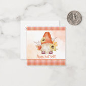 Carte De Correspondance Joyeuse Automne à Tous Les Gnome (Devant/Arrière en situation)