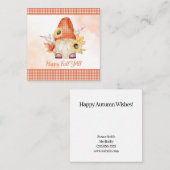 Carte De Correspondance Joyeuse Automne à Tous Les Gnome (Devant / Derrière)