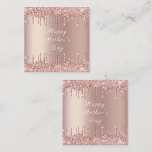 Carte De Correspondance Joyeuse Fête des Mères - Rose Gold Blush Glitter D