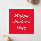 Carte De Correspondance Joyeuse Fête des Mères rouge écriture blanche élég (Devant/Arrière en situation)