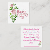 Carte De Correspondance Joyeuse Fête des Parents (Devant / Derrière)