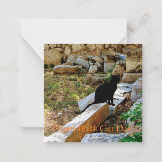 Carte De Correspondance Joyeuse Journée des Chats Noirs ! (Devant)