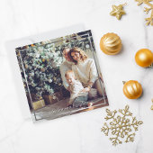 Carte De Correspondance Joyeuse nouvelle année Simple noir & blanc photo p