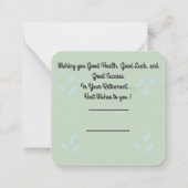 Carte De Correspondance Joyeuse retraite (Dos)