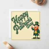 Carte De Correspondance Joyeuse Saint-Patrick Mignon Lutins (Devant/Arrière en situation)