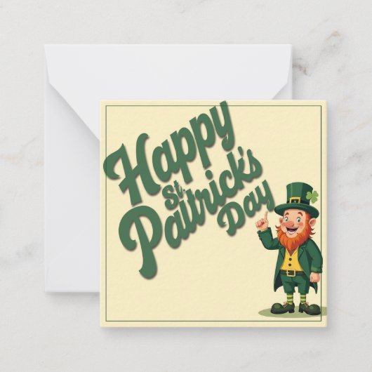 Carte De Correspondance Joyeuse Saint-Patrick Mignon Lutins (Devant)