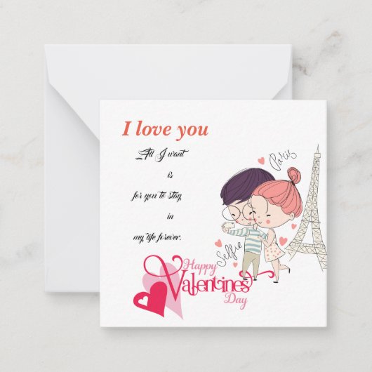 Carte De Correspondance Joyeuse Saint-Valentin, (Devant)