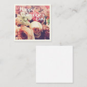 Carte De Correspondance Joyeuse Saint-Valentin avec bouquet de fleurs vint (Devant / Derrière)