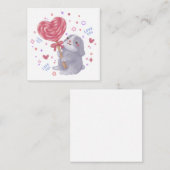 Carte De Correspondance Joyeuse Saint-Valentin avec Bunny & Lollipop (Devant / Derrière)