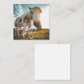 Carte De Correspondance Joyeuse Saint-Valentin avec cheval regardant (Devant / Derrière)