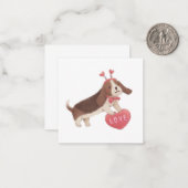 Carte De Correspondance Joyeuse Saint-Valentin avec Puppy (Devant/Arrière en situation)