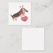 Carte De Correspondance Joyeuse Saint-Valentin avec Puppy (Devant / Derrière)