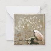 Carte De Correspondance Joyeuse Saint-Valentin avec Rose (Devant)