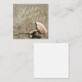 Carte De Correspondance Joyeuse Saint-Valentin avec Rose (Devant / Derrière)