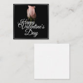 Carte De Correspondance Joyeuse Saint-Valentin avec rose rose (Devant / Derrière)