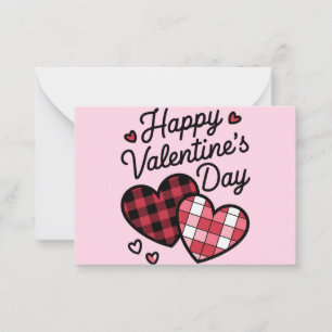 Carte De Correspondance Joyeuse Saint-Valentin Léopard Carreaux Amour Coeu