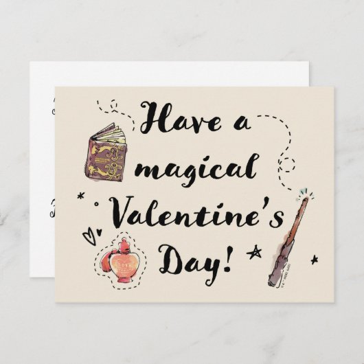 Carte De Correspondance Joyeuse Saint-Valentin Magique (Devant / Derrière)