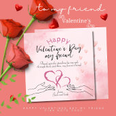 Carte De Correspondance Joyeuse Saint-Valentin mon ami rose