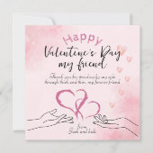 Carte De Correspondance Joyeuse Saint Valentin mon ami rose (Devant)