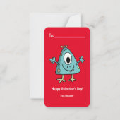 Carte De Correspondance Joyeuse Saint-Valentin Monstre École  (Devant)