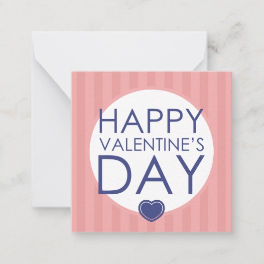 Carte De Correspondance Joyeuse Saint-Valentin | Rayures (Devant)