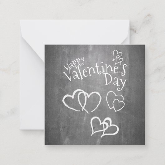 Carte De Correspondance Joyeuse Saint Valentin sur un tableau noir (Devant)