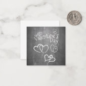Carte De Correspondance Joyeuse Saint Valentin sur un tableau noir (Devant/Arrière en situation)