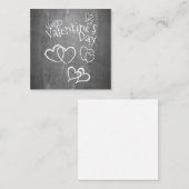 Carte De Correspondance Joyeuse Saint Valentin sur un tableau noir (Devant / Derrière)