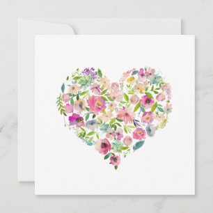 Carte De Correspondance Joyeuse Saint-Valentin xoxo Art floral cœur rose