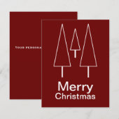 Carte De Correspondance Joyeuse typographie de Noël Rouge Abstrait (Devant / Derrière)