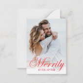 Carte De Correspondance joyeusement toujours après, mariés 2 photos vacanc (Devant)