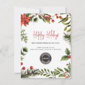 Carte De Correspondance Joyeuses fêtes Business Logo Noël (Devant)