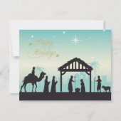 Carte De Correspondance Joyeuses Fêtes Crèche de la Nativité (Devant)
