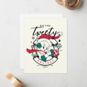 Carte De Correspondance Joyeuses Fêtes de TWEETY™ (Devant/Arrière en situation)