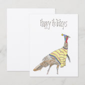 Carte De Correspondance Joyeuses Fêtes Dinde Froid (Devant / Derrière)