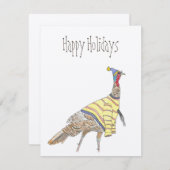 Carte De Correspondance Joyeuses Fêtes Dinde Froides (Devant / Derrière)