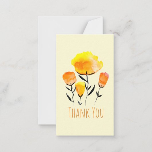 Carte De Correspondance Joyeuses fleurs orange et jaune (Devant)