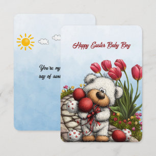 Carte De Correspondance Joyeuses Pâques Bébé Garçon
