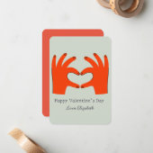 Carte De Correspondance joyeuses valentines Jour Funny Rouge (Devant/Arrière en situation)