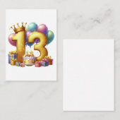 Carte De Correspondance Joyeux 13e anniversaire (Devant / Derrière)