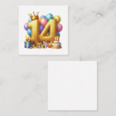 Carte De Correspondance Joyeux 14e anniversaire (Devant / Derrière)