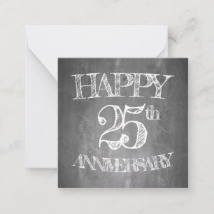 Carte De Correspondance Joyeux 25e anniversaire sur tableau craie