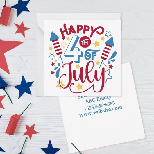 Carte De Correspondance Joyeux 4 juillet Pop By