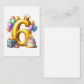 Carte De Correspondance Joyeux 6e Anniversaire (Devant / Derrière)